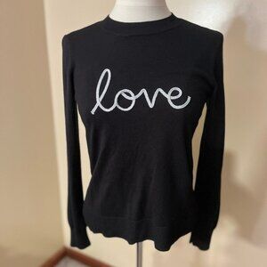 Marled Reunited Clothing Black Love Sweater Sz XS